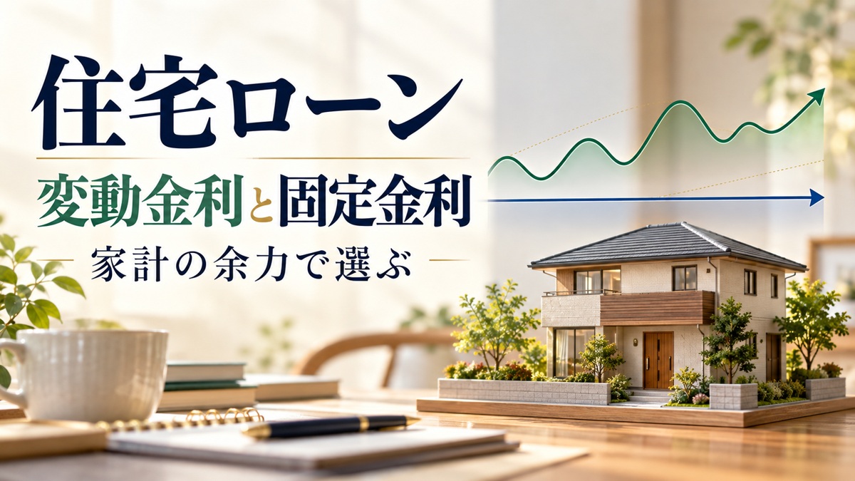住宅ローンの変動金利と固定金利を家計の余力から比較する図